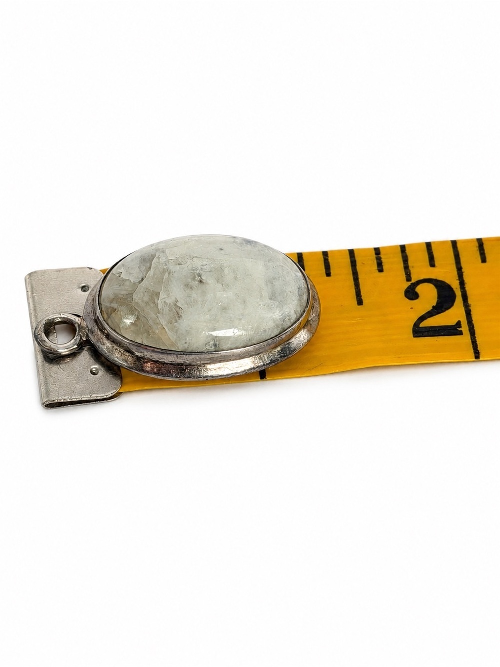 Y2K Radiant NEW Sterling Silver White Quartz With moonstone Inclusions Fire - Picture 3 of 5